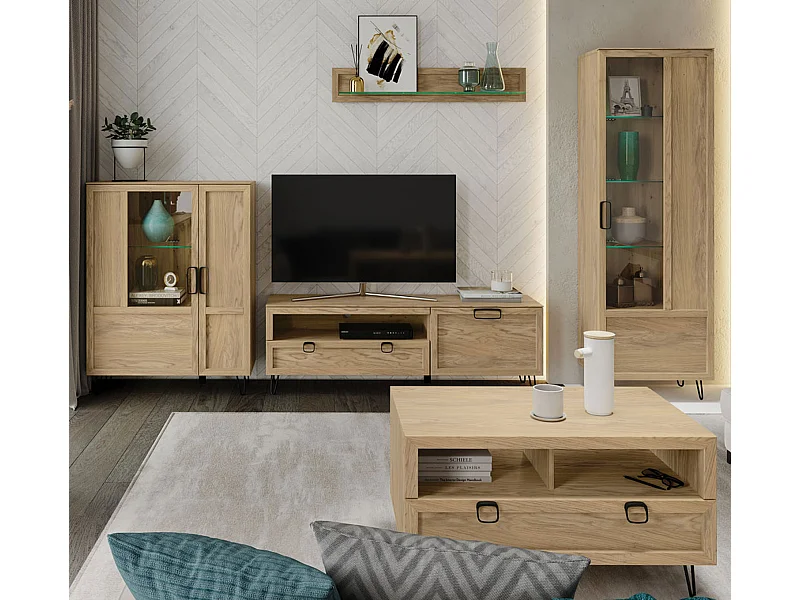 WOHNZIMMER-SET Limbo Eiche Artisan 5-teilig