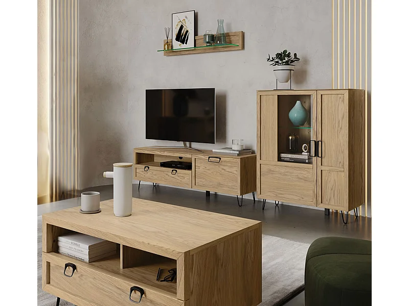 WOHNZIMMER-SET Limbo Eiche Artisan 4-teilig