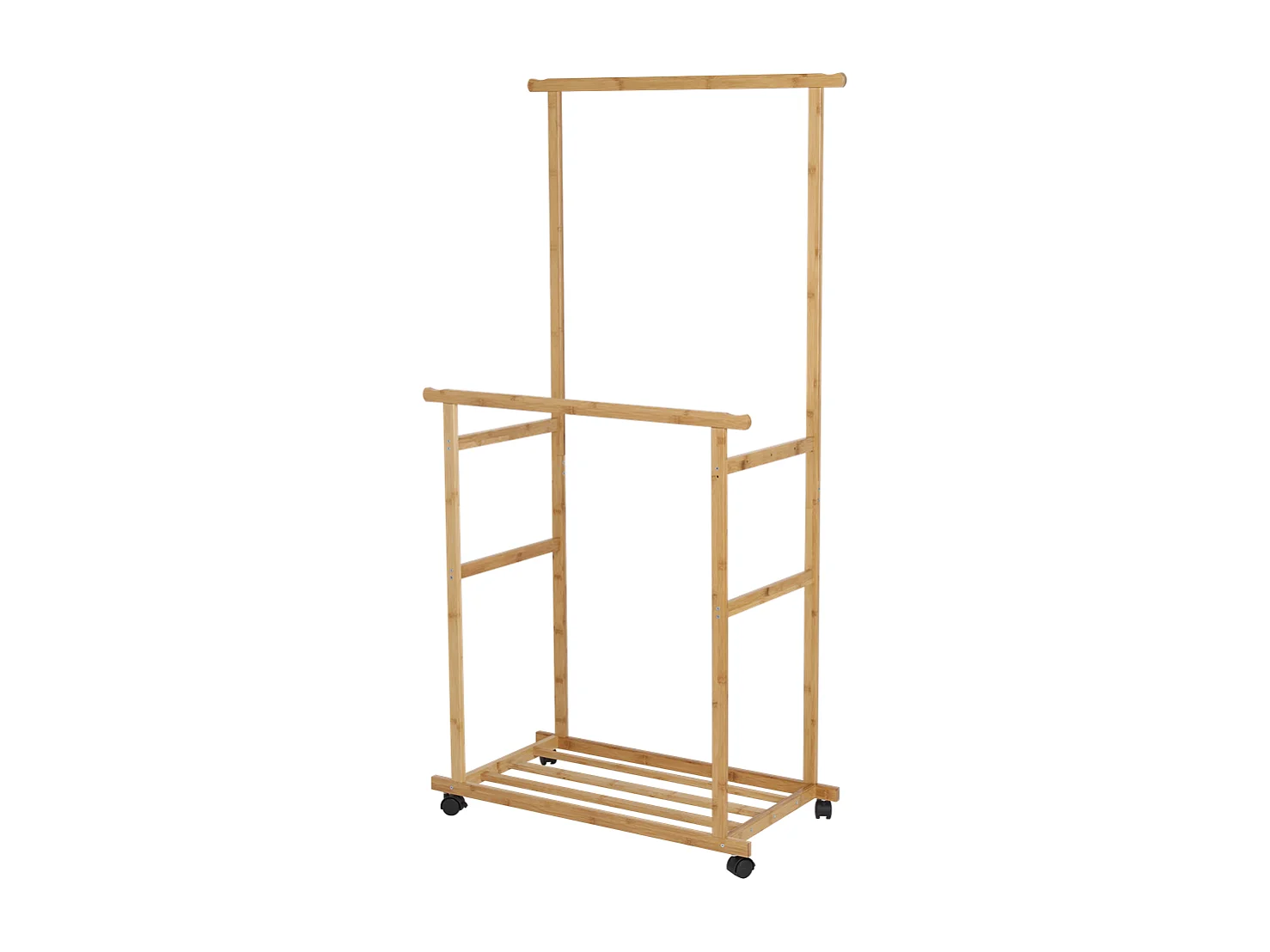 Portant vêtements double - L80 cm H160cm - Bambou