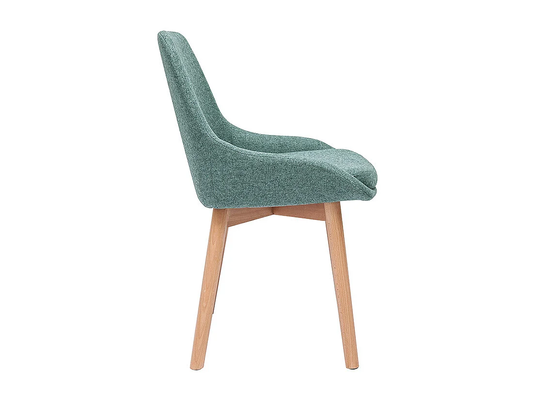 Chaises scandinaves en tissu vert de gris et bois clair massif (lot de 2) HOLO