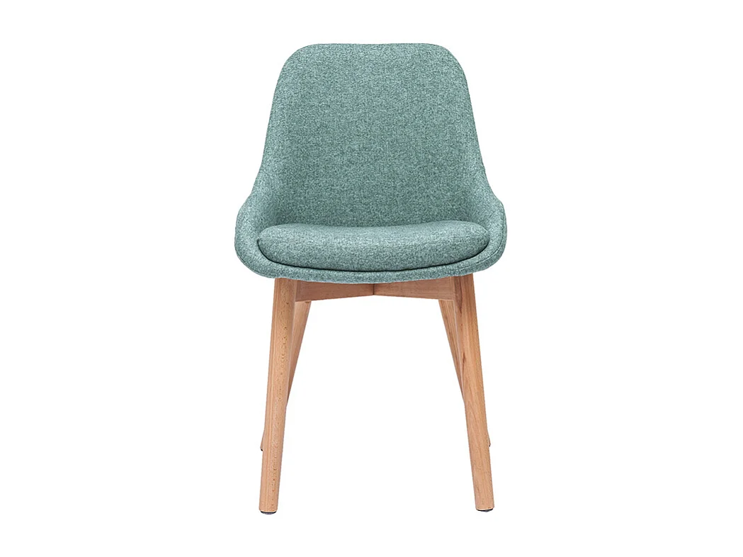 Skandinavische Stühle aus graugrünem Stoff und hellem Massivholz (2er-Set) HOLO