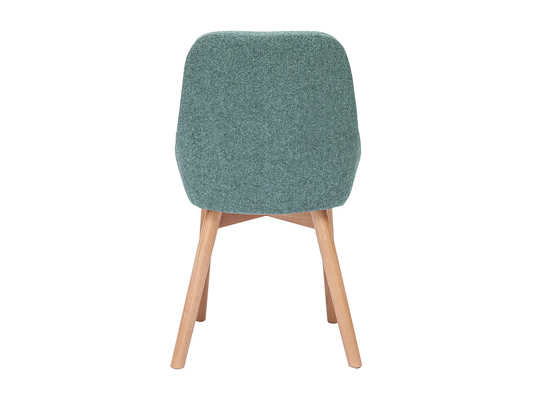 Skandinavische Stühle aus graugrünem Stoff und hellem Massivholz (2er-Set) HOLO