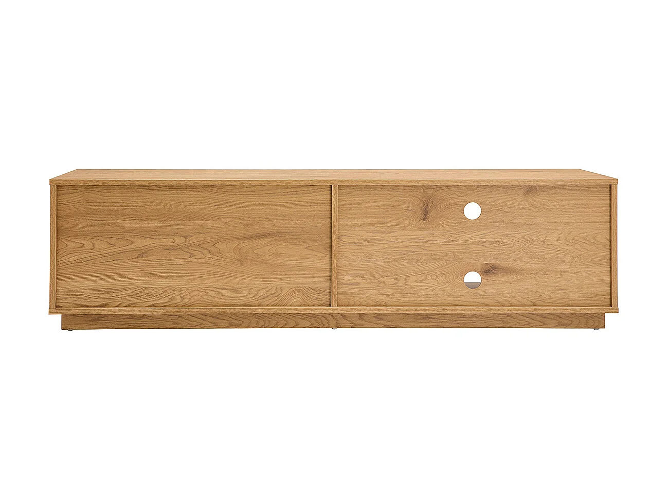 Mueble TV con acabado de roble claro y 2 cajones 160 cm MADERO