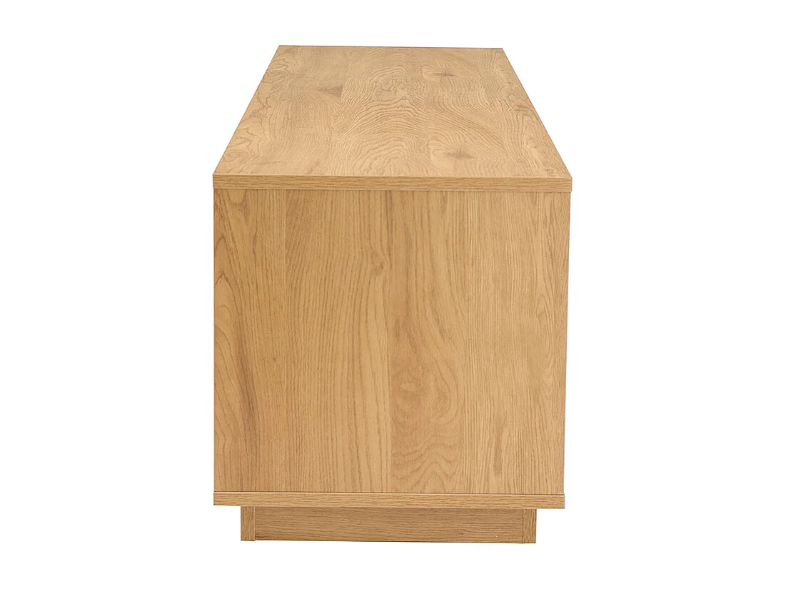 Meuble TV finition bois clair chêne 2 tiroirs L160 cm MADERO