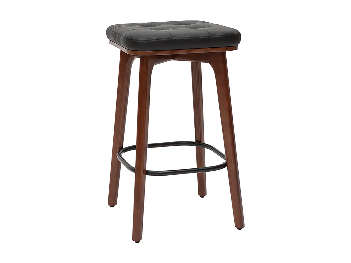 Tabourets de bar vintage noirs et bois foncé 65 cm (lot de 2) GRAMMA