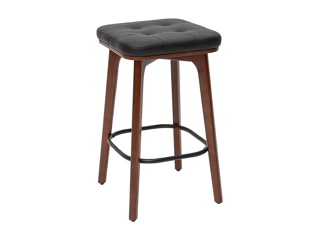 Tabourets de bar vintage noirs et bois foncé 65 cm (lot de 2) GRAMMA