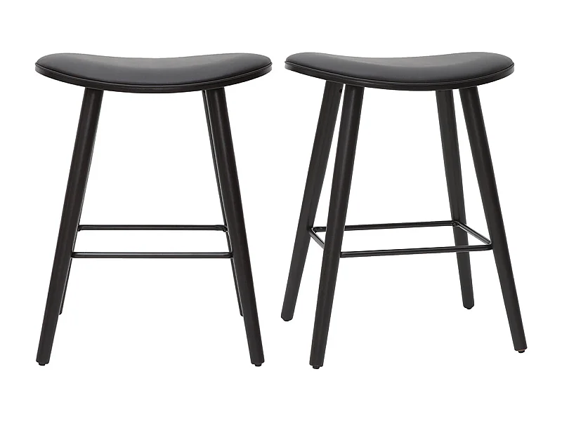 Set de 2 taburetes de cocina de diseño negro 65 cm MEADOW
