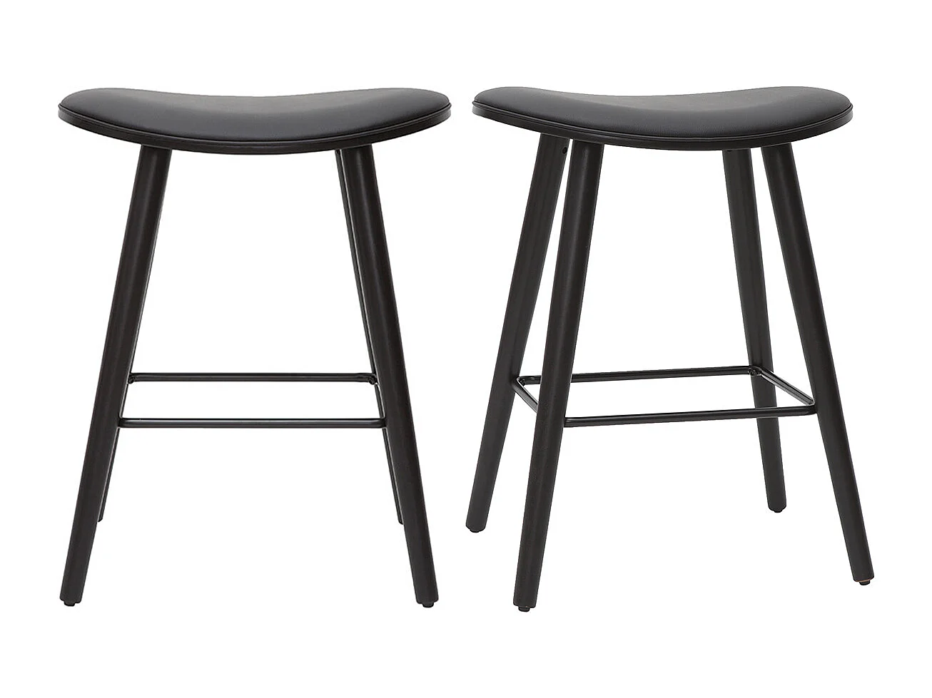 Tabourets de bar design noirs H65 cm (lot de 2) MEADOW
