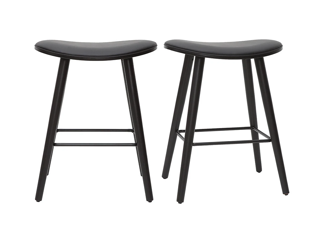 Tabourets de bar design noirs H65 cm (lot de 2) MEADOW