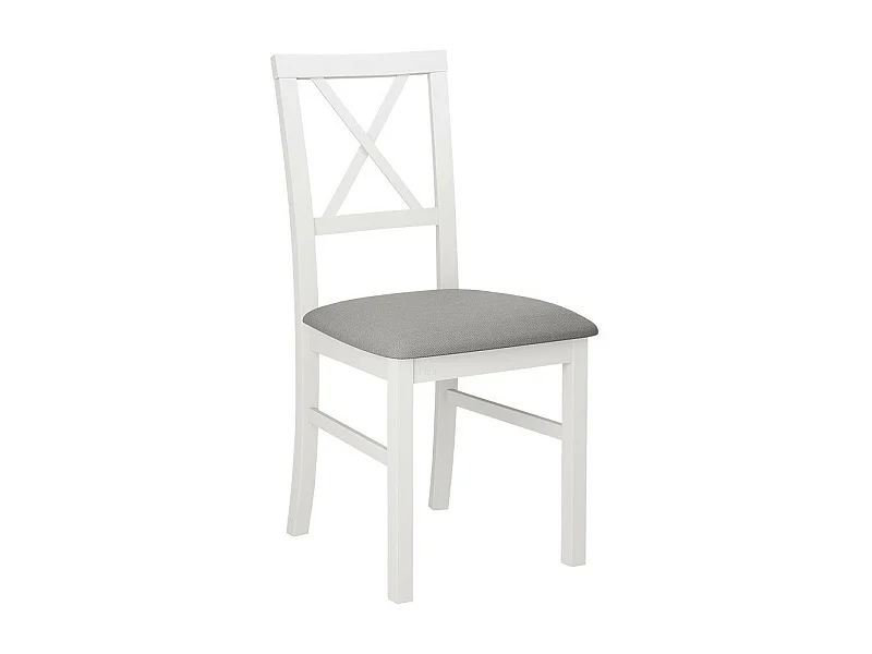 Silla Victorville 156, Blanco|Gris, 93x43x40cm, Tapiz, De madera, Madera