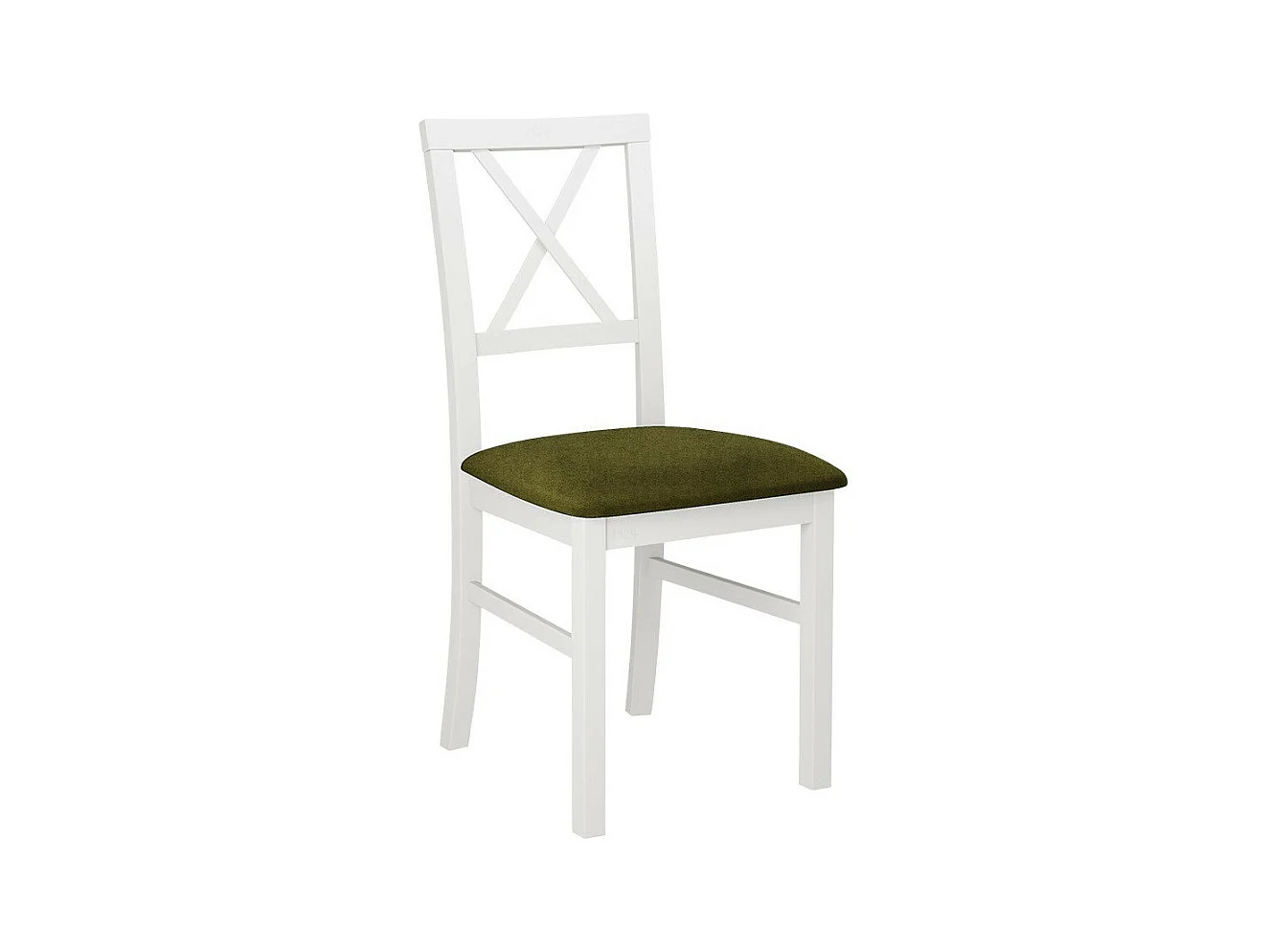 Chaise Victorville 156, Vert|Blanc, 93x43x52cm, Tapisserie, En bois, Bois