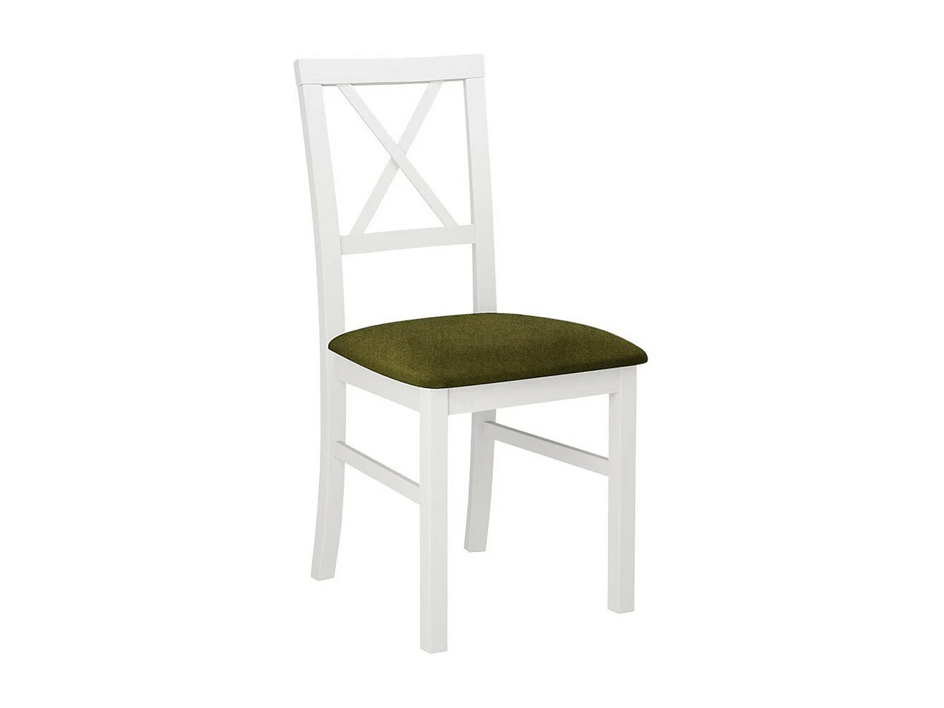 Silla Victorville 156, Verde|Blanco, 93x43x40cm, Tapiz, De madera, Madera