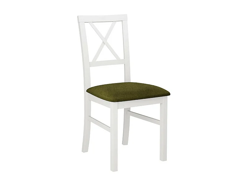 Silla Victorville 156, Verde|Blanco, 93x43x40cm, Tapiz, De madera, Madera