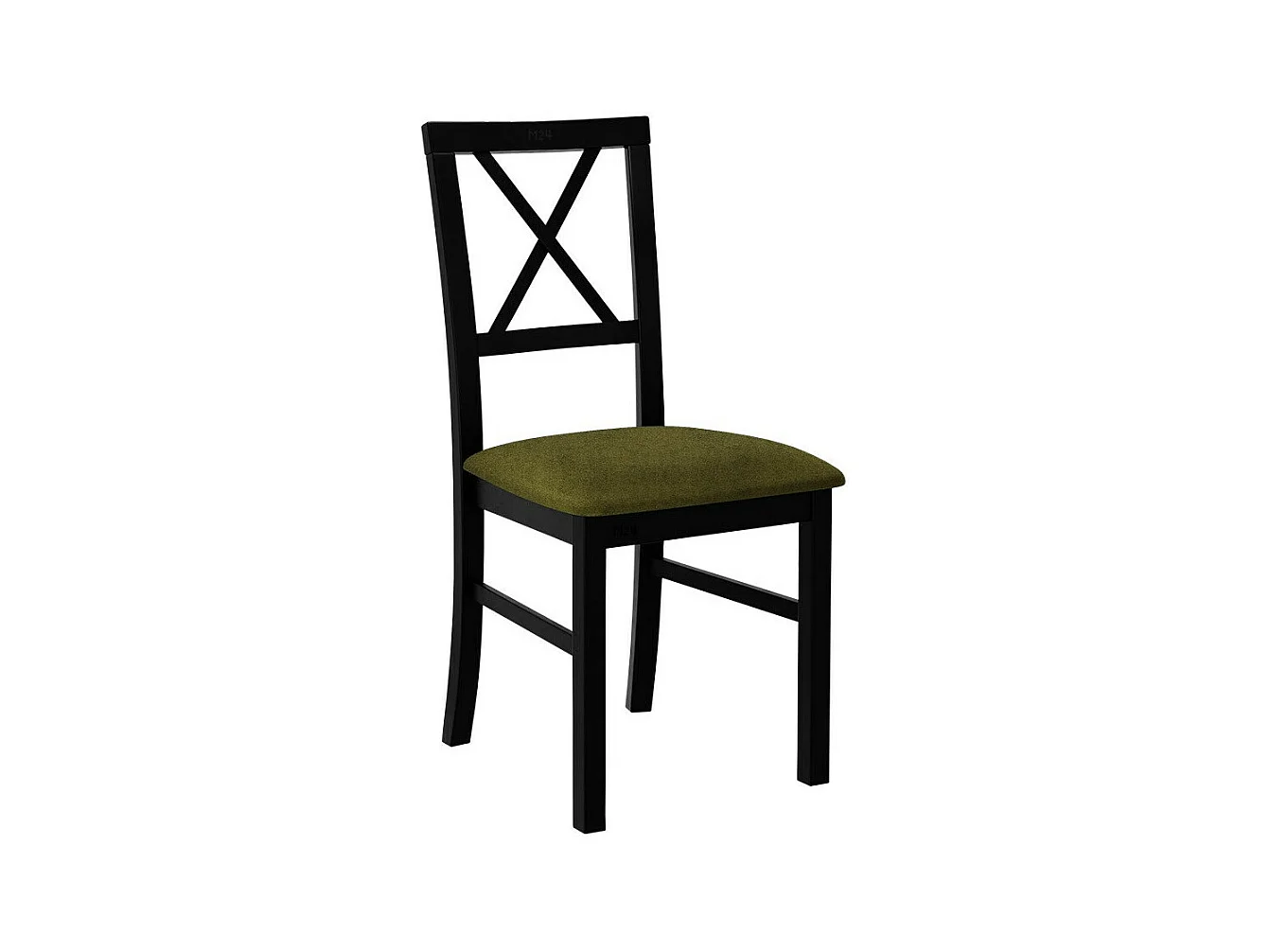 Chaise Victorville 156, Vert|Noir, 93x43x52cm, Tapisserie, En bois, Bois