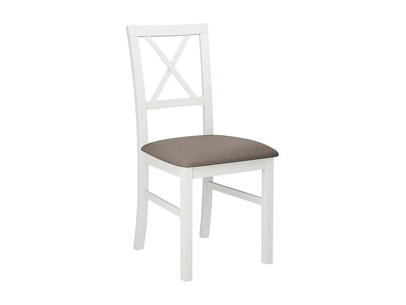 Chaise Victorville 156, Gris|Blanc, 93x43x52cm, Tapisserie, En bois, Bois