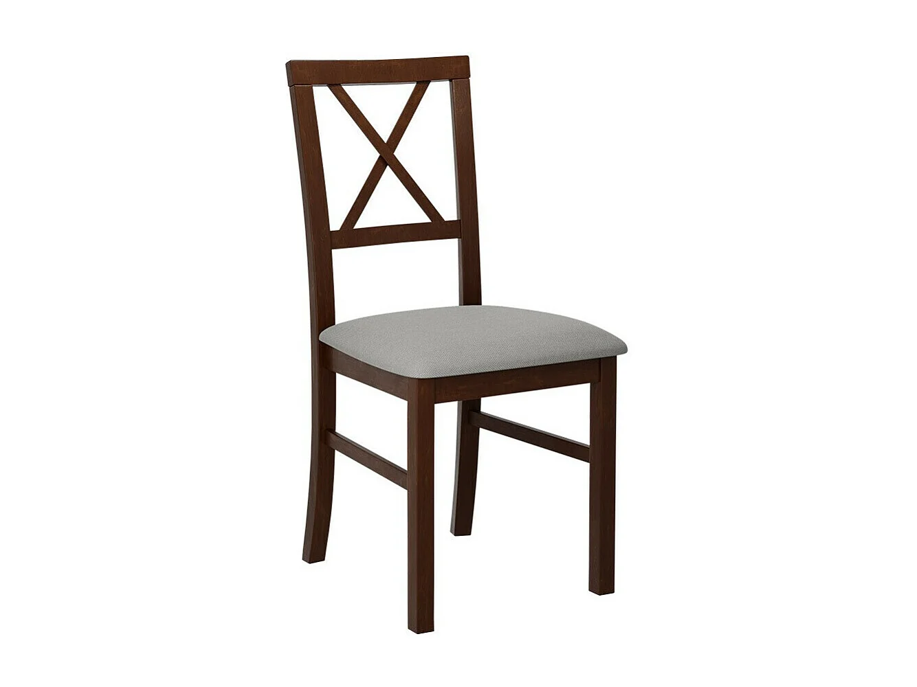 Silla Victorville 156, Gris|Nogal, 93x43x40cm, Tapiz, De madera, Madera