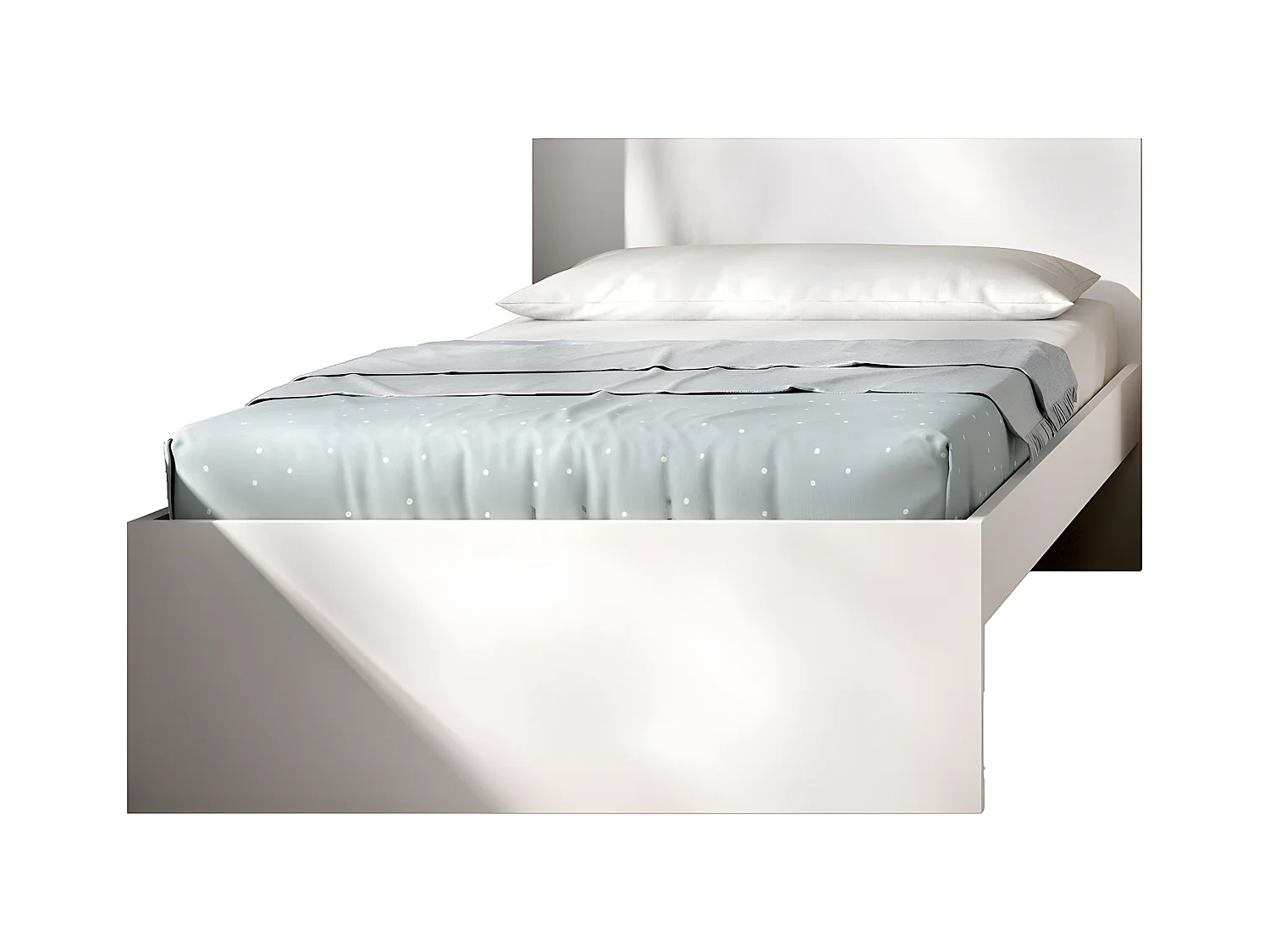 Lit pour enfant couchage 90X190 coloris blanc - Longueur 194 x Profondeur 95 x Hauteur 67 cm