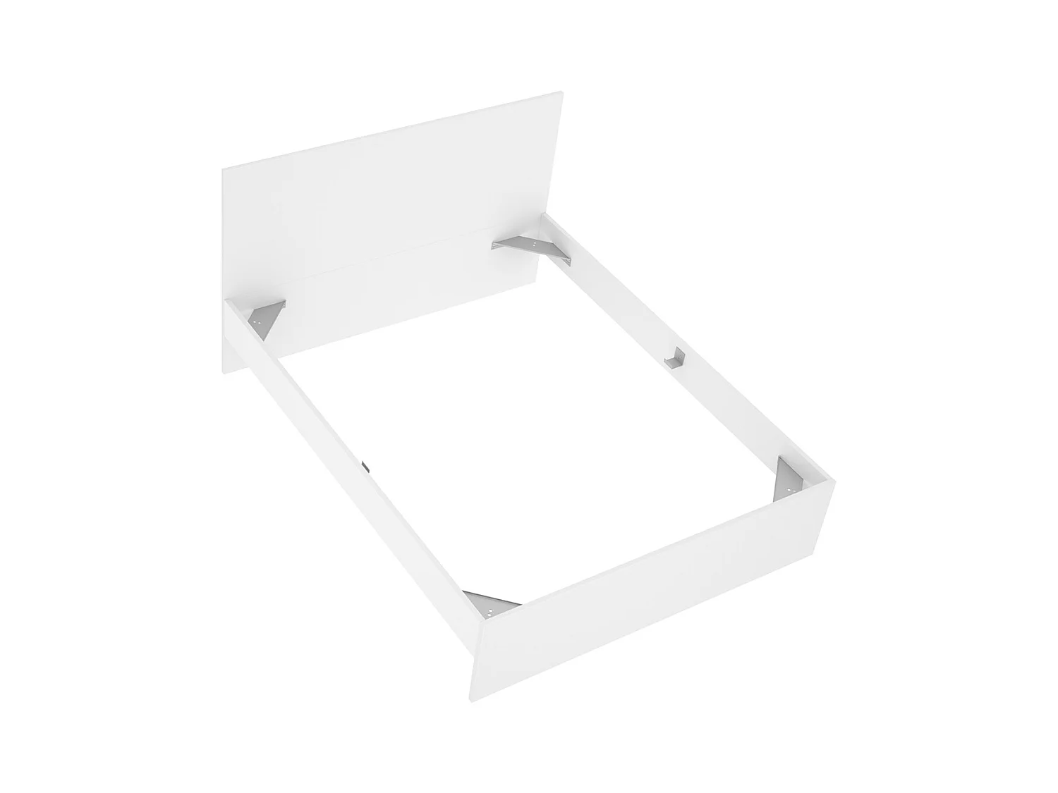 Lit adulte, couchage 140x190 cm + 2 tables de chevet avec 2 tiroirs en bois coloris blanc -  Longueur 246 x Profondeur 195 x Hauteur 100 cm