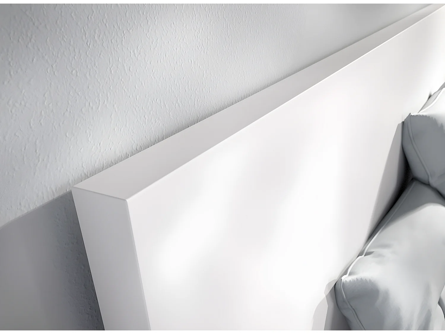 Lit adulte, couchage 140x190 cm avec 4 tiroirs coloris blanc  - Longueur 145 x Profondeur 195 x Hauteur 100 cm