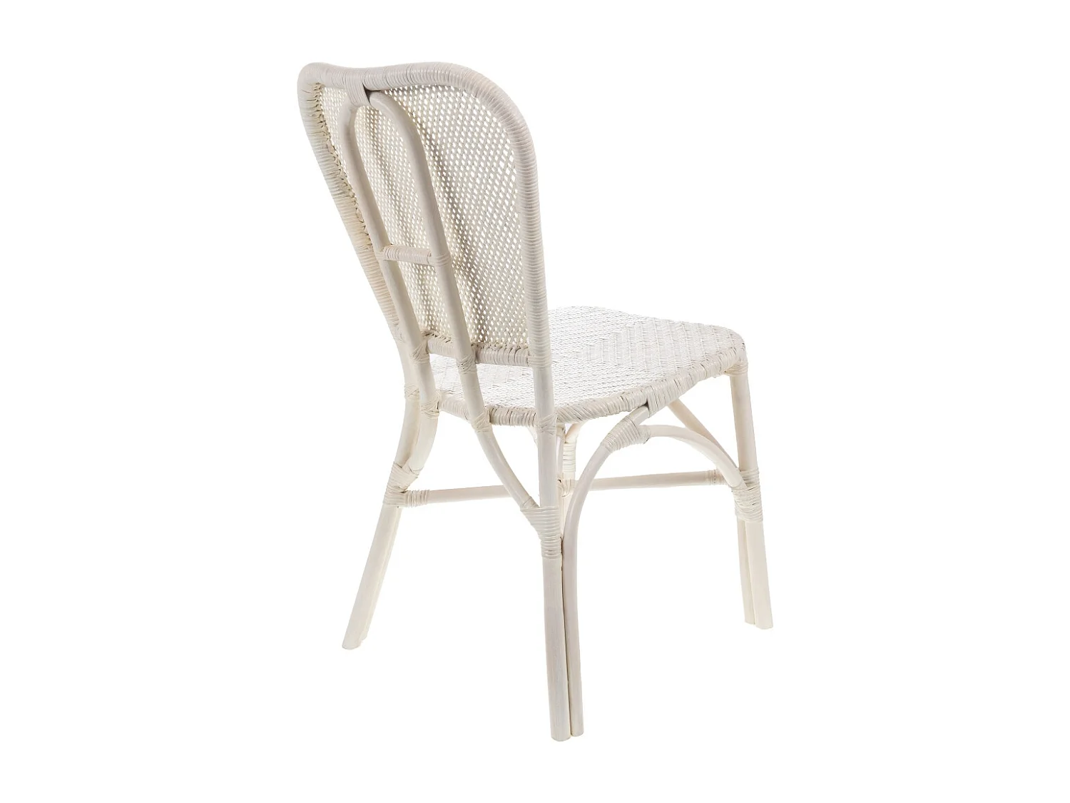 Chaise de bistrot blanche en rotin