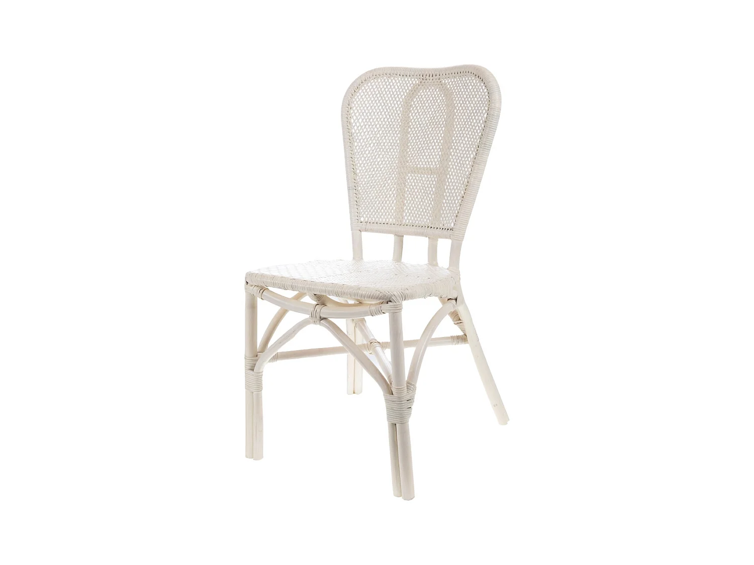 Chaise de bistrot blanche en rotin