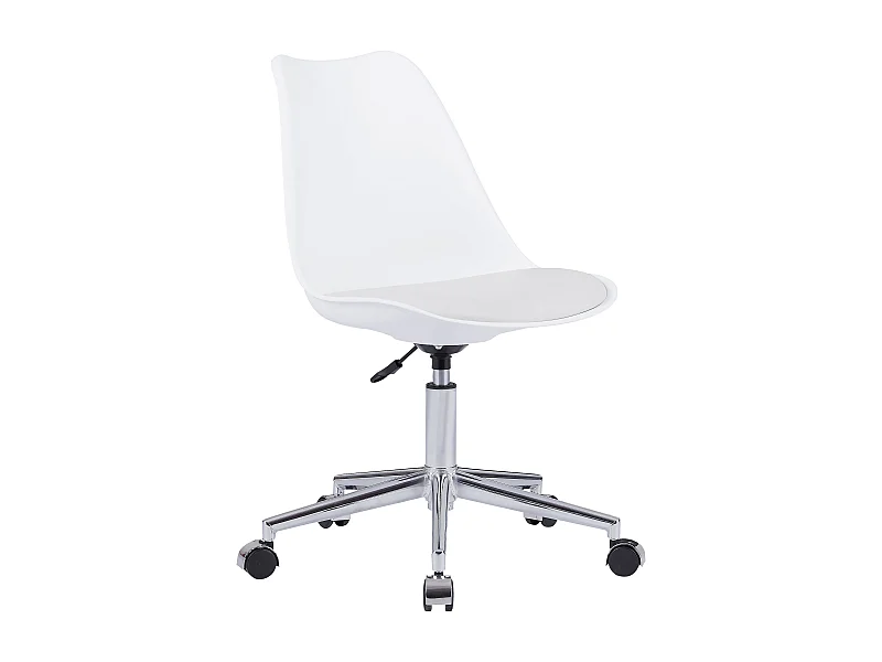 Chaise de bureau - Polypropylène et simili - Blanc - XAFY
