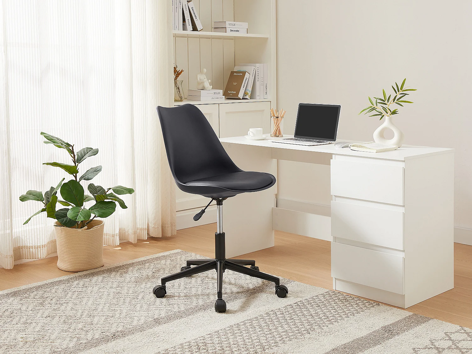 Bureaustoel - Polypropyleen en kunstleer - Zwart - XAFY