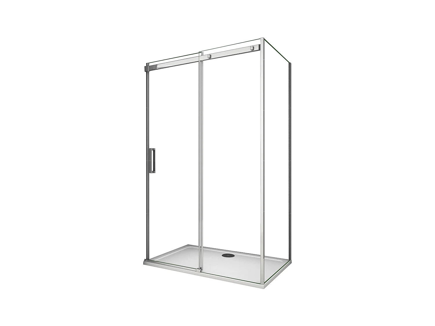 Mampara de ducha corredera+panel lateral,vidrio antical 8mm (1022-1042)x(780-803)x1950mm