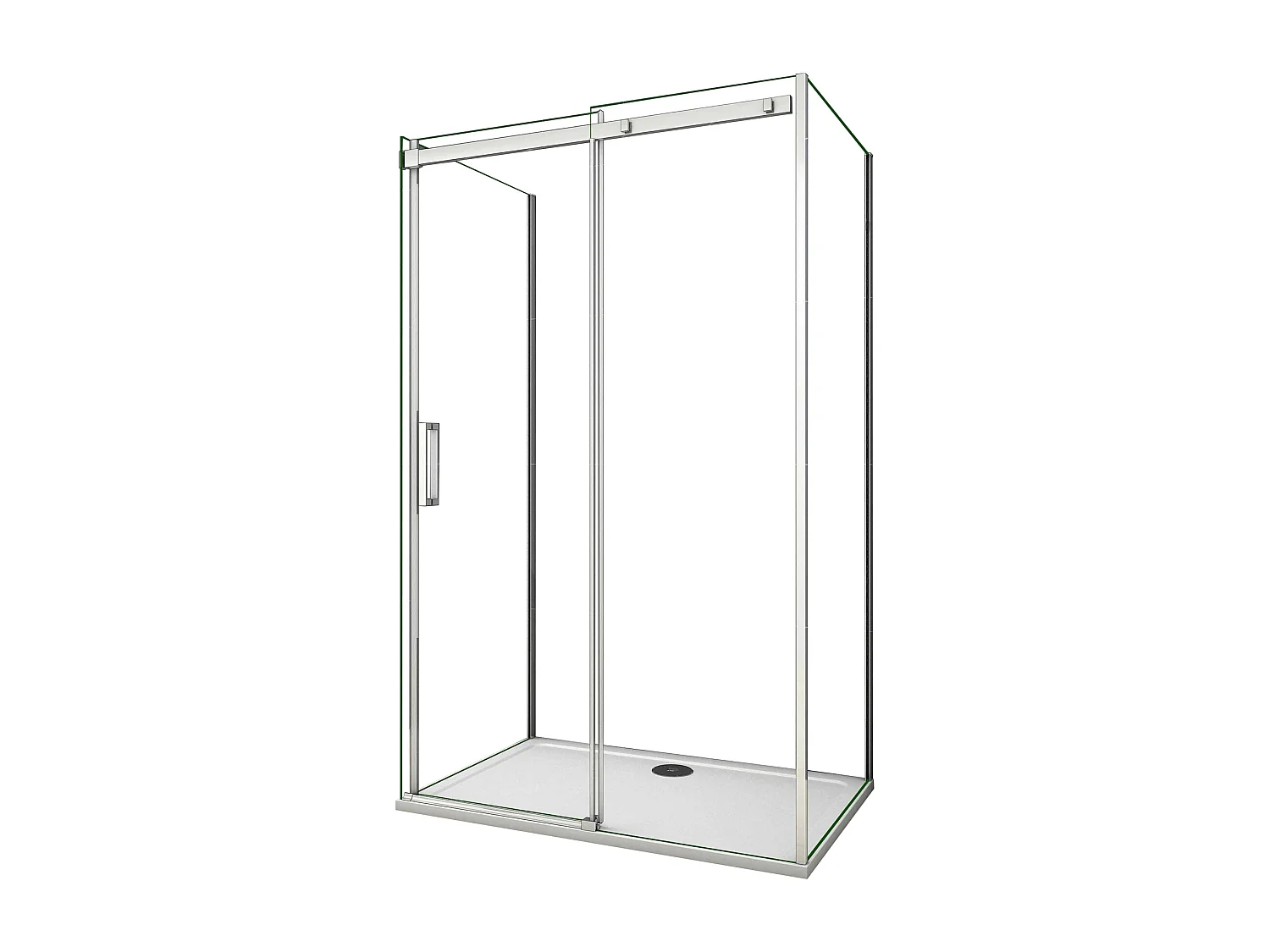 AICA Mampara de ducha corredera+dos paneles laterales,vidrio antical 8mm 800x1450x800x1950mm