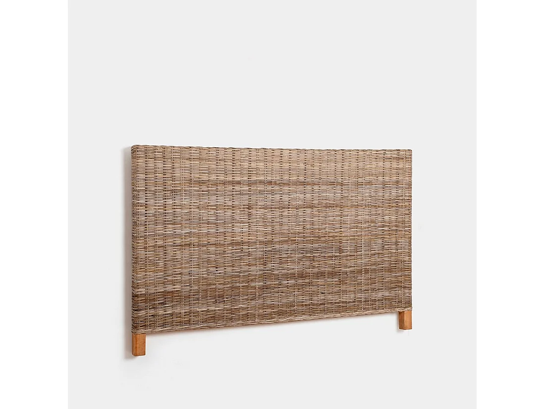 Tête de lit double en rotin naturel 175x113 cm-Leni