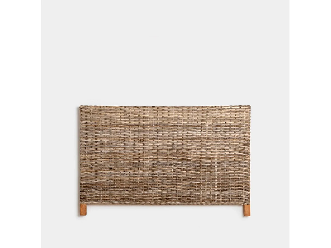 Tête de lit double en rotin naturel 175x113 cm-Leni