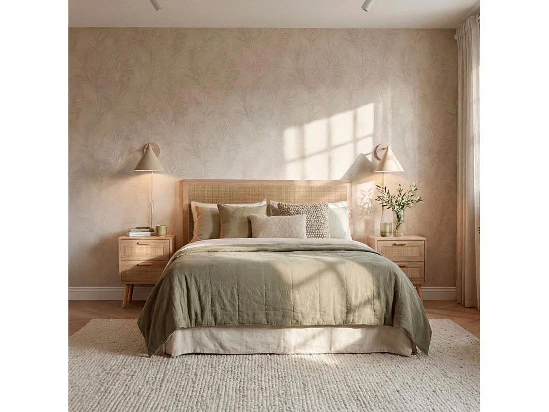 Cabecero doble de Fibra natural Natural 59 x 160- Tahiti