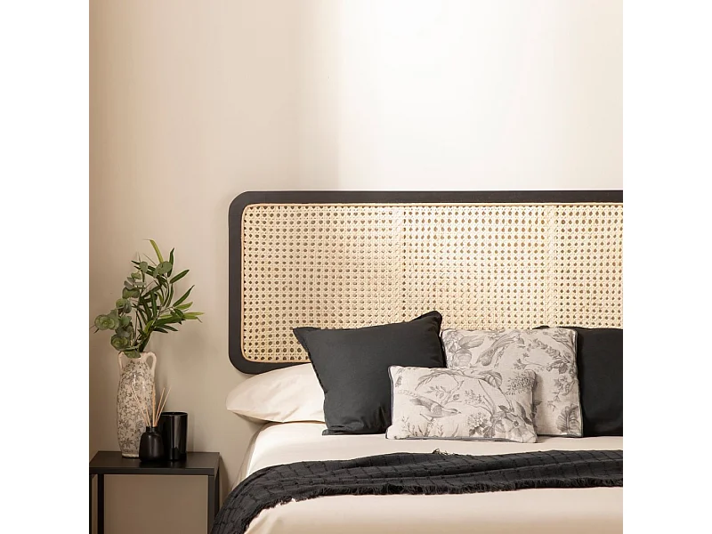 Cabecero doble de Fibra natural Negro-Natural 60 x 160- Saly