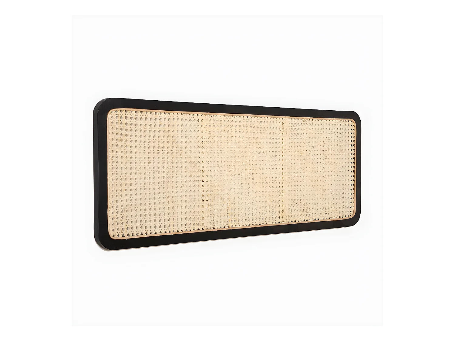 Tête de lit double en fibre naturelle noir-naturel 160x60 cm-Saly