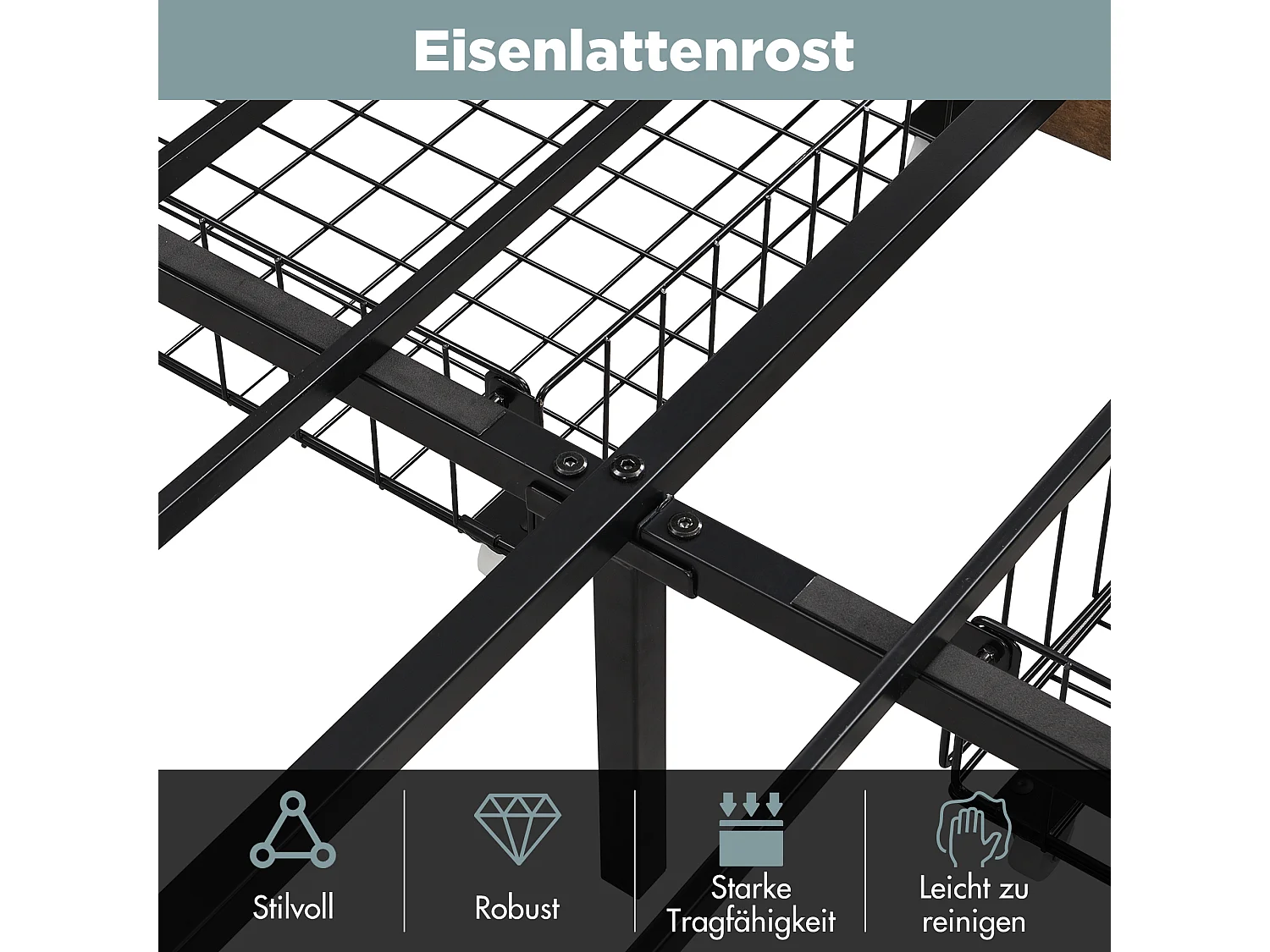 Lit avec tiroirs Lit capitonné 160x200 en PU avec 4 tiroirs et USB, fonction rangement - Noir