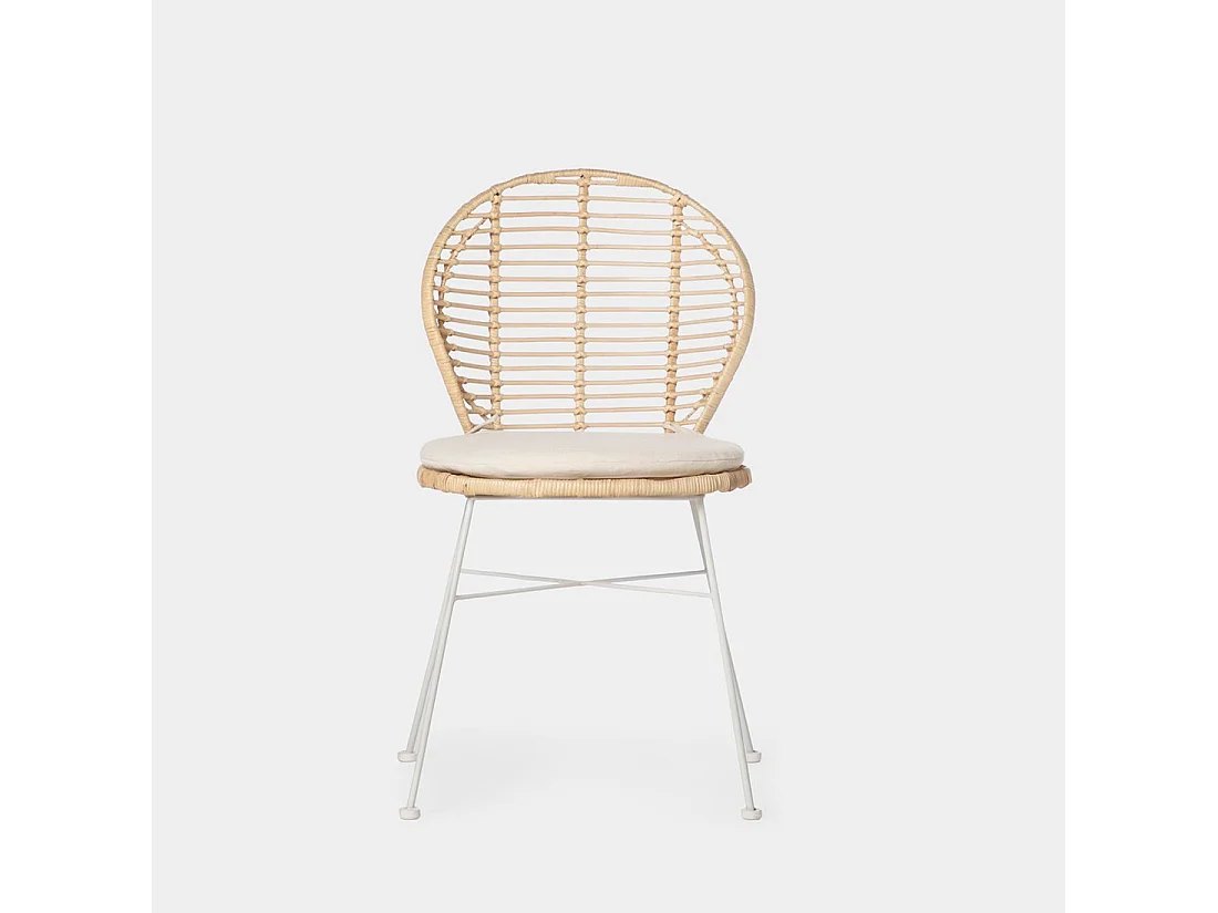 Chaise d'extérieur en rotin naturel 51x89 cm-Kala