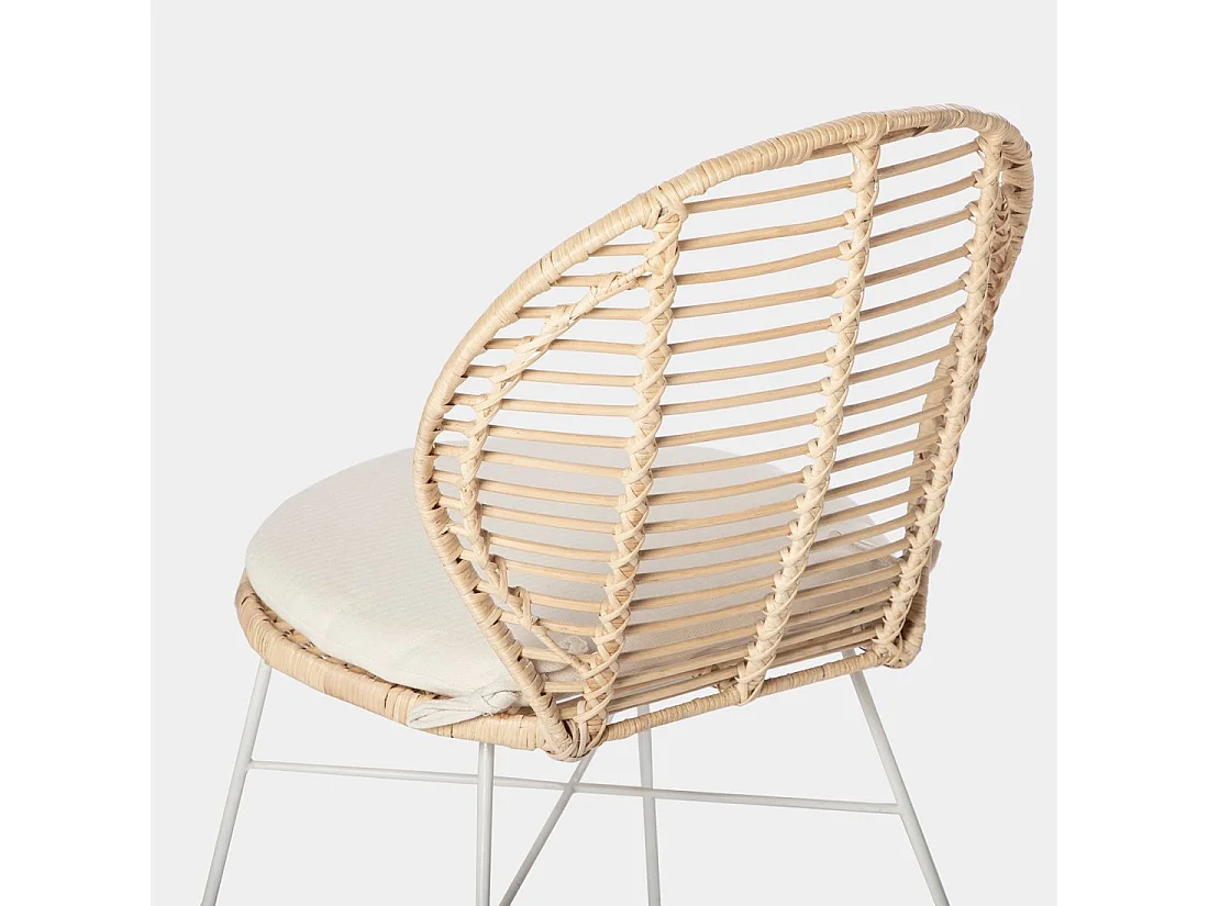 Chaise d'extérieur en rotin naturel 51x89 cm-Kala