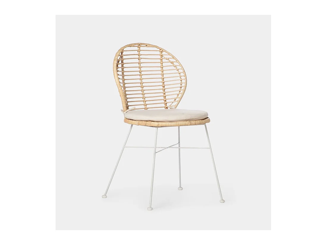Chaise d'extérieur en rotin naturel 51x89 cm-Kala