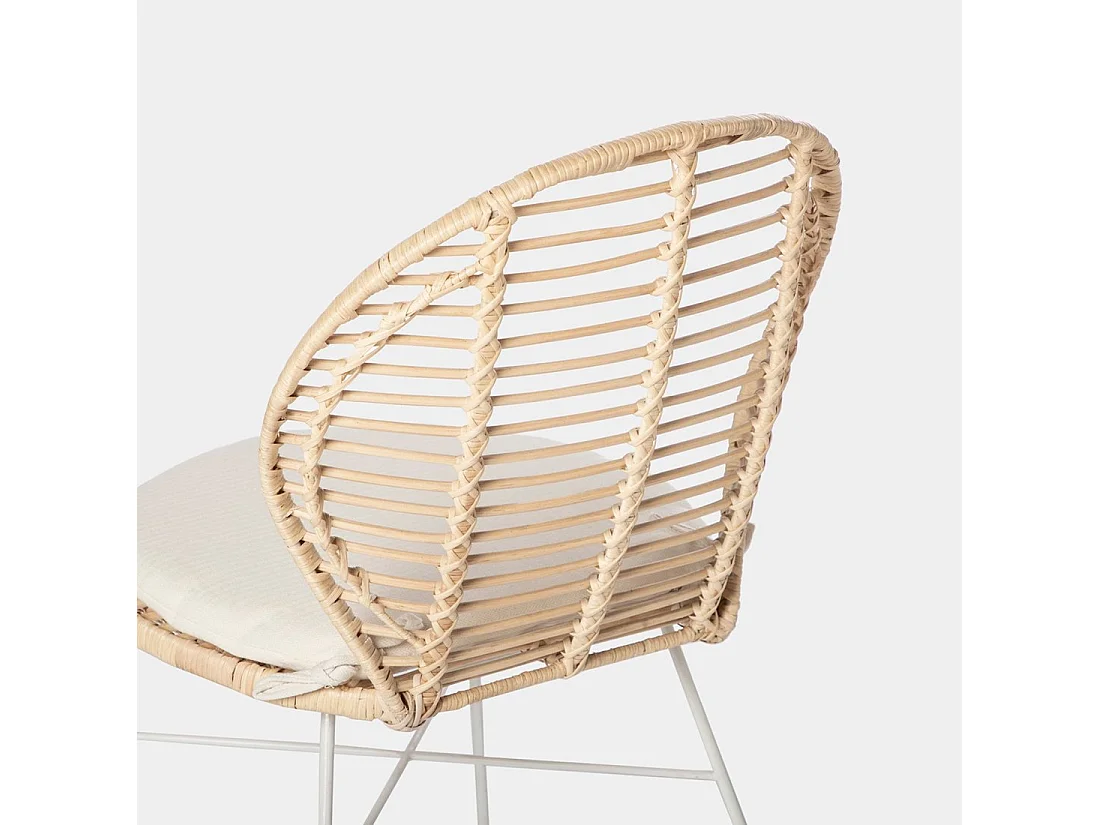 Chaise d'extérieur en rotin naturel 51x89 cm-Kala