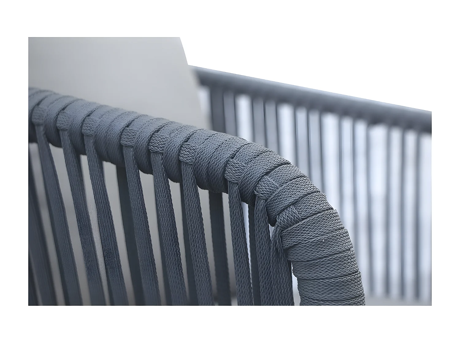 Tuinset "Léna" voor 4 personen met 4 stoelen en afneembare kussens in grijs aluminium