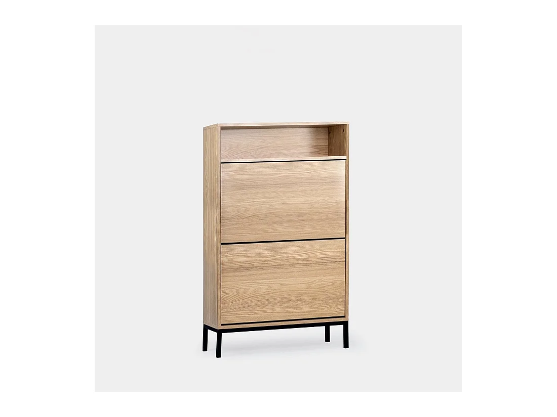 Zapatero étroit en bois naturel 70x115 cm-Remi