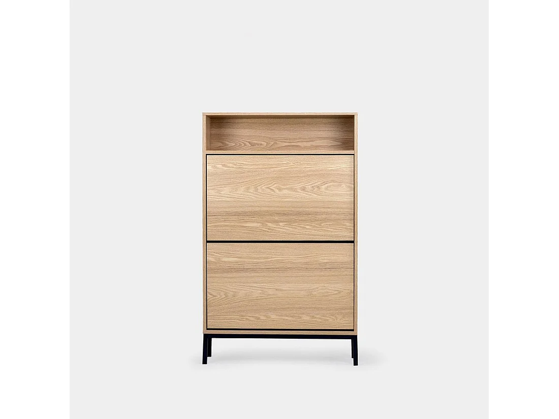 Meuble à chaussures étroite en bois naturel 70x115 cm-Remi