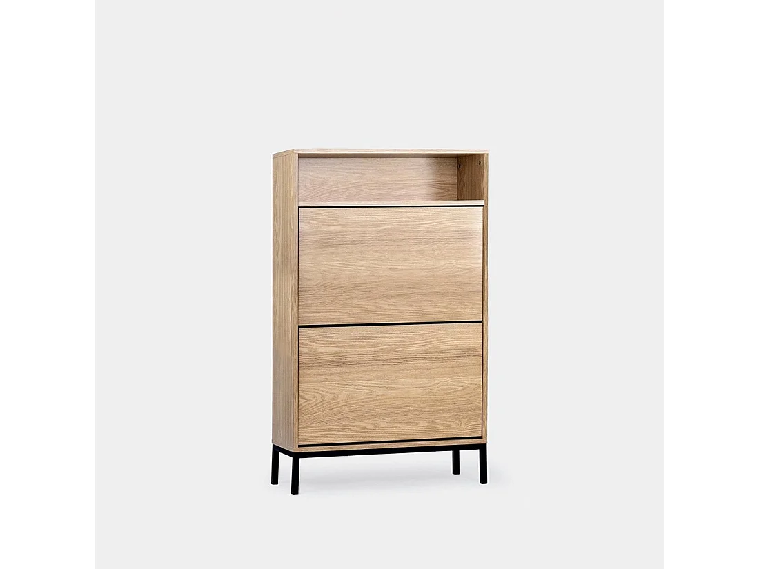 Meuble à chaussures étroite en bois naturel 70x115 cm-Remi