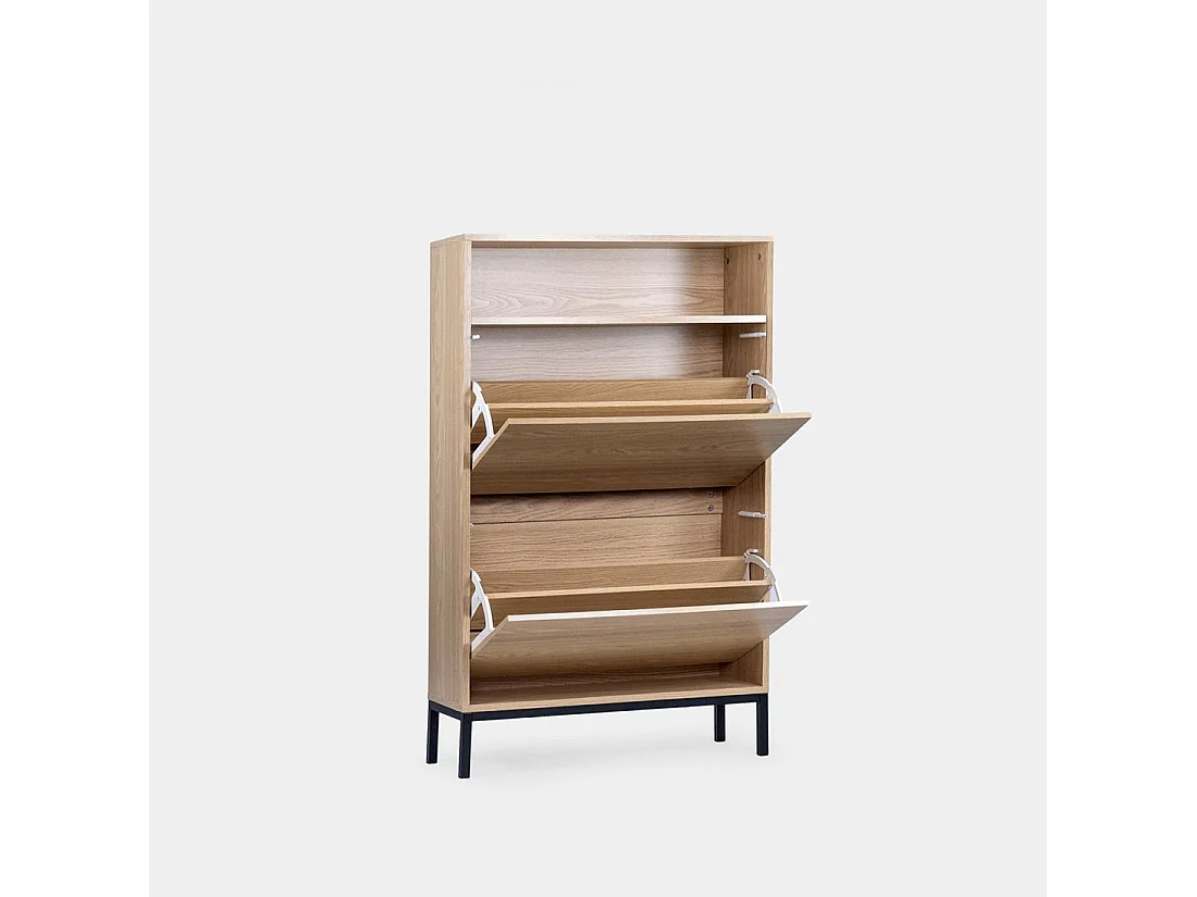 Meuble à chaussures étroite en bois naturel 70x115 cm-Remi