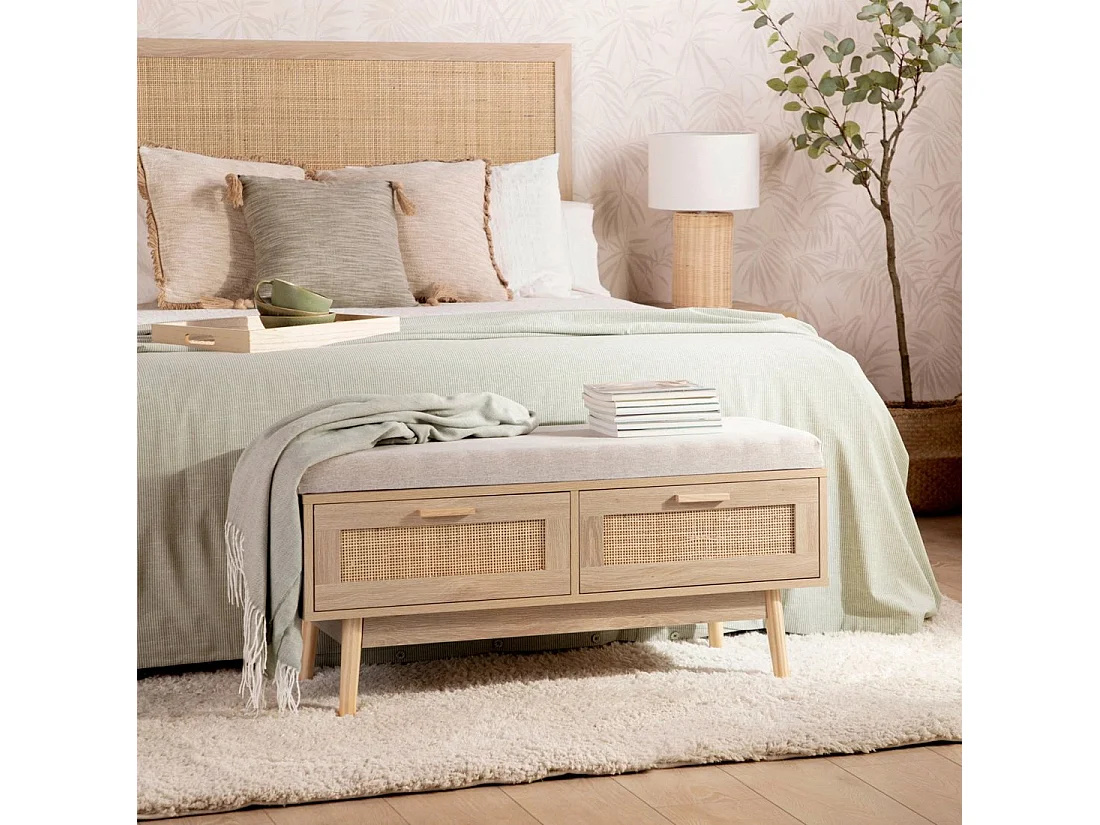 Banco de Fibra natural Natural 50 x 100- Tahiti