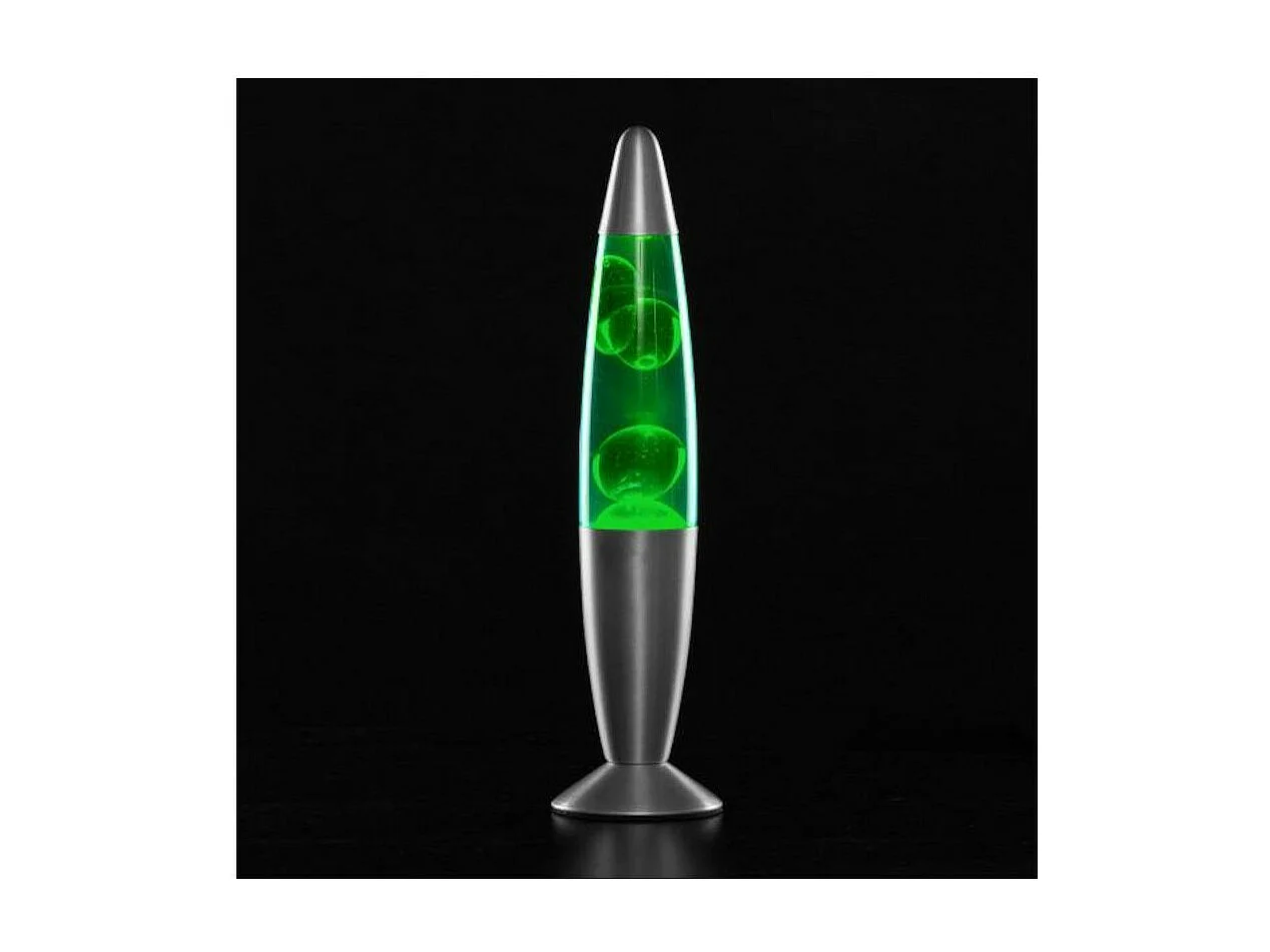 Lampe d'ambiance argent, vert et turquoise, forme fusée - Trio - Lava