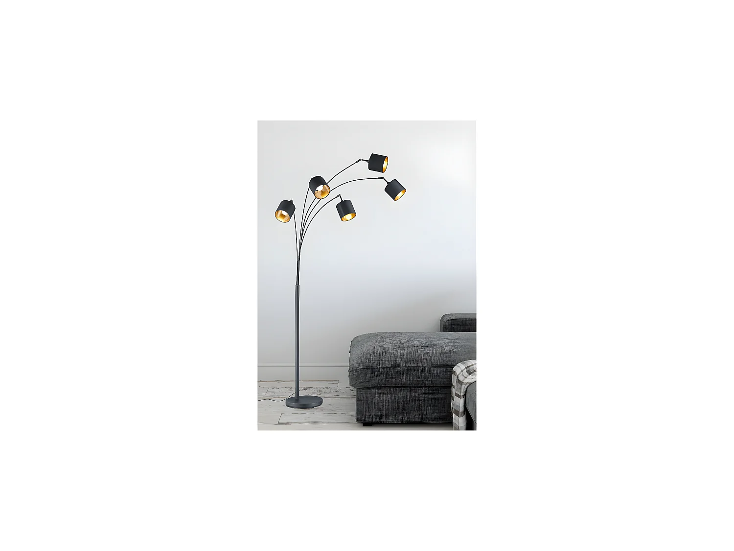 Lampadaire Led 5 lampes culot E14 - Trio - Tommy