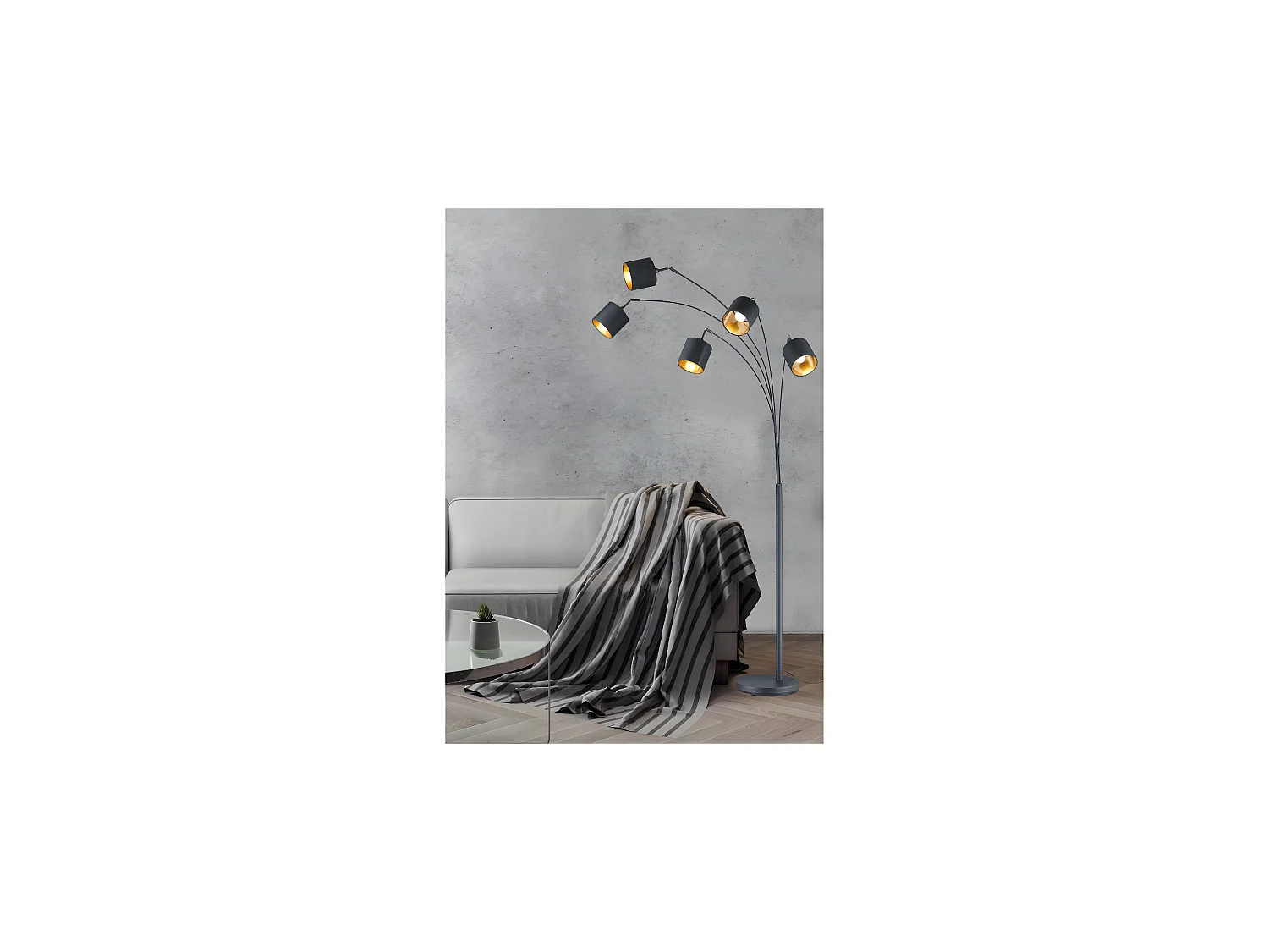 Lampadaire Led 5 lampes culot E14 - Trio - Tommy