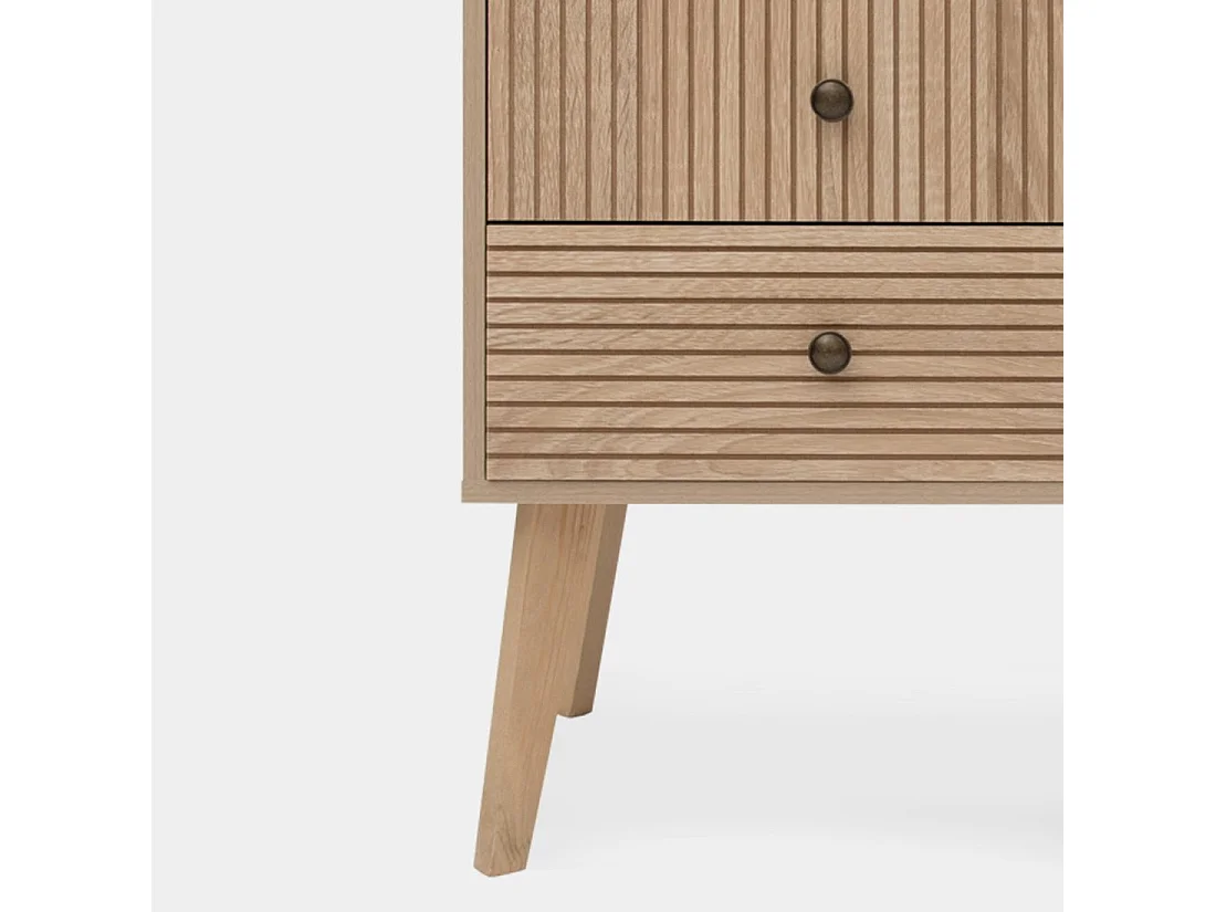 Mesita de noche 2 cajones de Madera Natural 50 x 40- Lipa