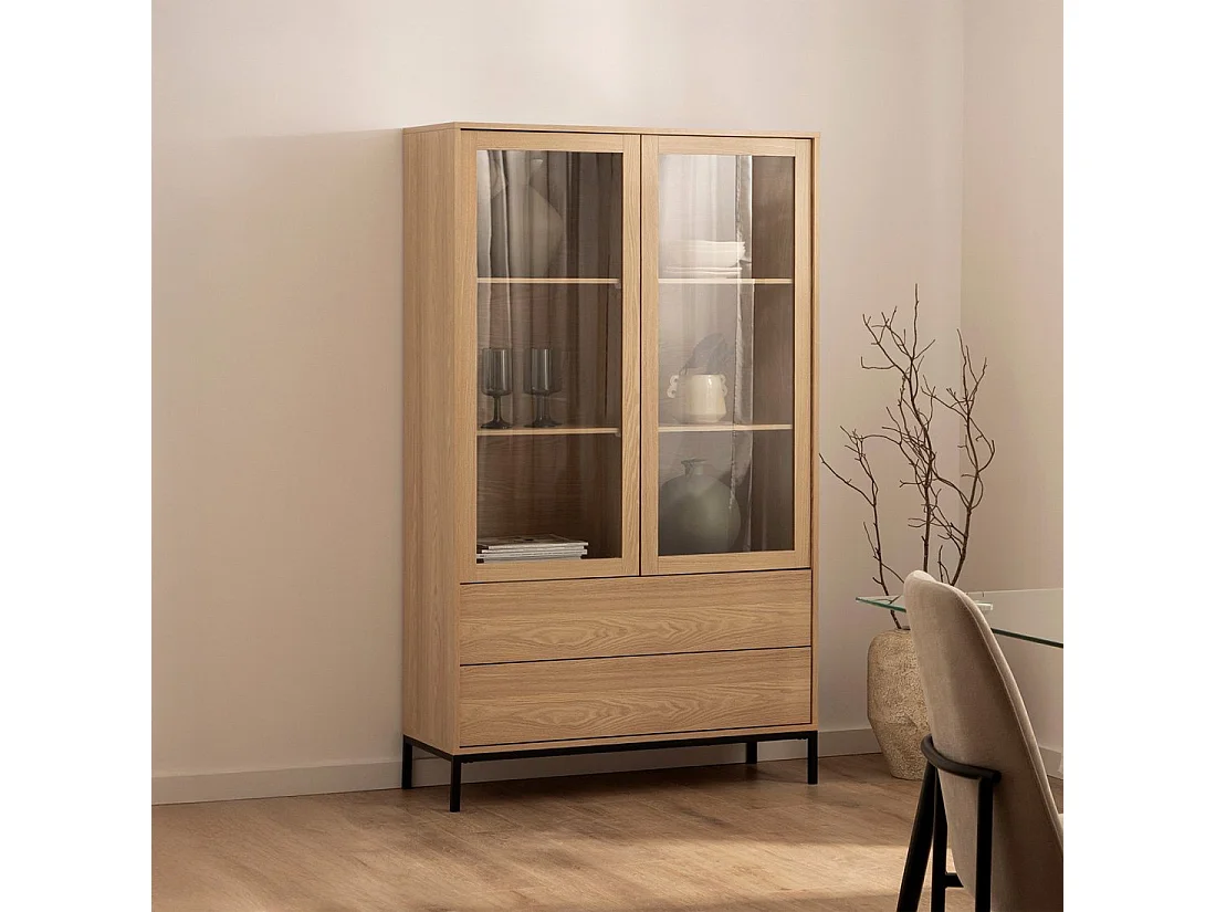 Vitrina doble de Madera Natural 170 x 100- Remi